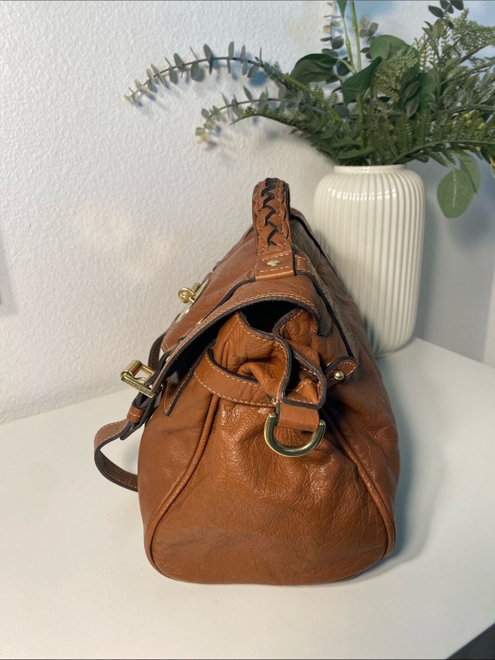 MULBERRY Alexa Leather Satchel In Oak - Picture 9 of 17